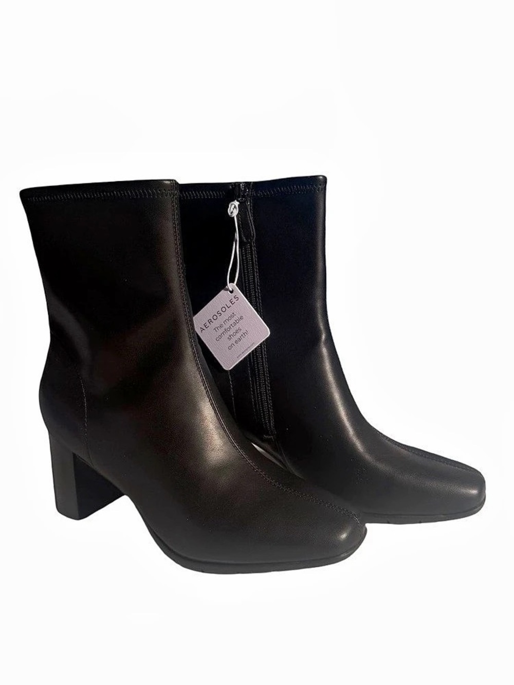 Aerosoles Miley Women’s Black Ankle Boots Size 8.5M Block Heel